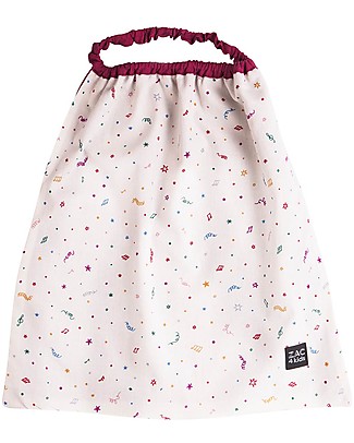 Zac 4 Kids Bib with Elastic Neck - Venice Collection, Magenta/Confetti - 100% Cotton (Perfect for Nursery) Pullover Bibs