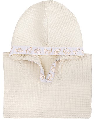 Zac 4 Kids Poncho Bathrobe - Natural White - 100% cotton Towels And Flannels