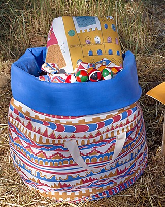 Zac 4 Kids Toy Bag Palio Collection, Stripes with Blue Inner, Made in Italy - 100% Cotton Toy Storage Boxes