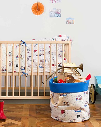 Zac 4 Kids Toy Bag Venice Collection, Cobalt/Mask - Made in Italy - 100% Cotton Toy Storage Boxes