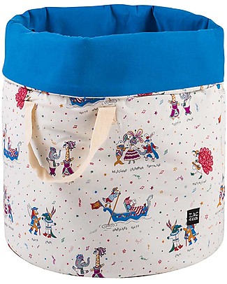 Zac 4 Kids Toy Bag Venice Collection, Cobalt/Mask - Made in Italy - 100% Cotton Toy Storage Boxes