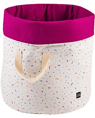 Zac 4 Kids Toy Bag Venice Collection, Magenta/Confetti - Made in Italy - 100% Cotton Toy Storage Boxes