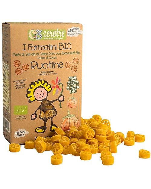 Zero Tre Organic Ruotine with Organic Purée of Pumpkin - 250gr Baby Cereal