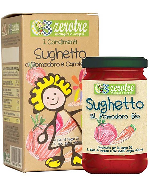 Zero Tre Organic Tomatos and Carrots Sauce - 180gr Baby Cereal
