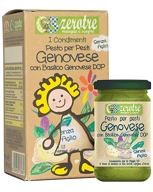 Zero Tre Pesto alla Genovese with Basil DOP, Without Garlic - 180gr Baby Cereal