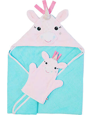 Zoocchini 100% Cotton Baby Hooded Towels - Allie the Alicorn Towels And Flannels