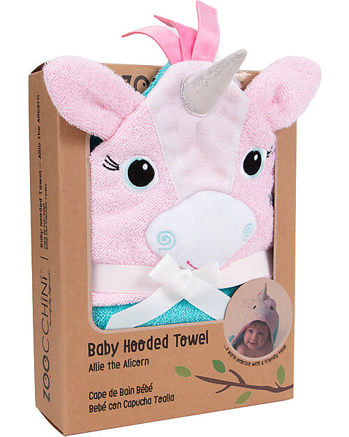Zoocchini 100% Cotton Baby Hooded Towels - Allie the Alicorn Towels And Flannels