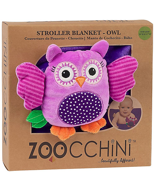 Zoocchini 2-in-1 Buddy Stroller Blanket, Owl - Super soft pile, 69 x 100 cm Accessories