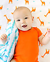 Zoocchini 2 Pack Flannel Baby Blankets 100 x 100 cm, Giraffe+Aqua - 100% cotton Muslin Swaddle