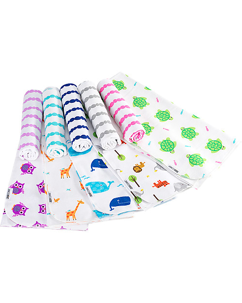 Zoocchini 2 Pack Flannel Baby Blankets 100 x 100 cm, Giraffe+Aqua - 100% cotton Muslin Swaddle