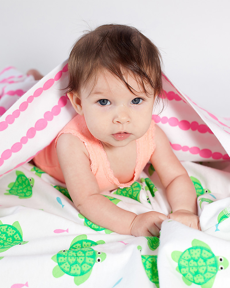Zoocchini 100 Percent Cotton Receiving Blankets Turtle Pink 