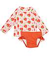 Zoocchini 2 Piece Set - Rash Guard Top + Bikini Bottom - Strawberry - UPF 50+ Uv-Safe T-shirt