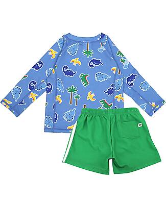 Zoocchini 2 Piece Set - Rash Guard Top + Swim Short - Devin the Dino - UPF 50+ Uv-Safe T-shirt