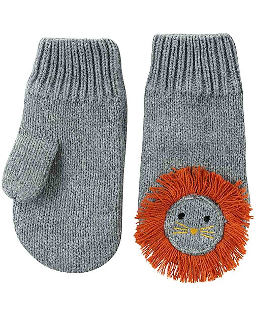 Zoocchini Baby Knit Mittens, Leo the Lion - Fleece lined! Gloves