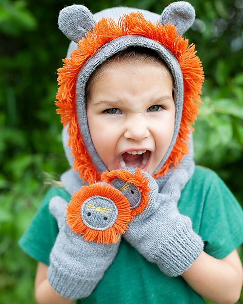 Zoocchini Baby Knit Mittens, Leo the Lion - Fleece lined! Gloves