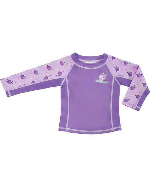 Zoocchini Baby Rash Guard Long Sleeved Swim Top - Harper the Hippo Uv-Safe T-shirt