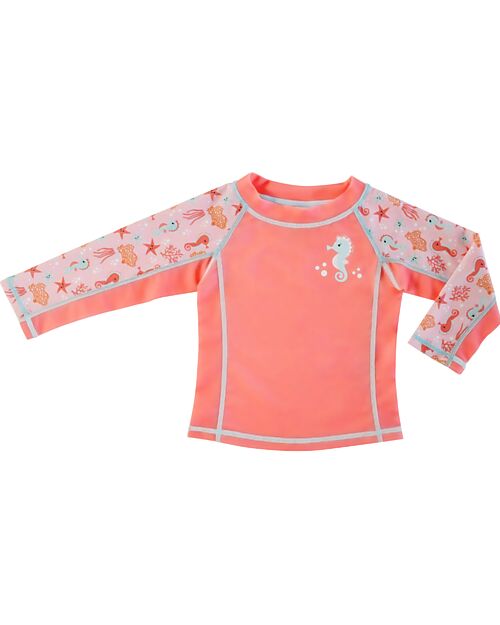Zoocchini Baby Rash Guard Long Sleeved Swim Top - Sally the Seahorse Uv-Safe T-shirt