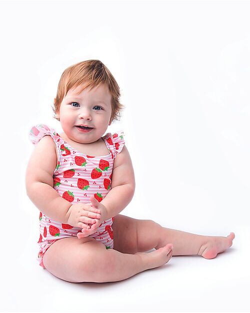 Zoocchini Baby Ruffled One Piece Swimsuit - Strawberry Swimsuits