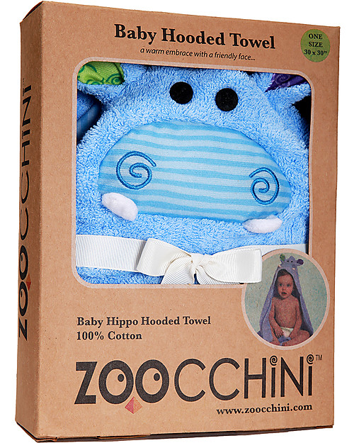 Zoocchini Baby Towel with Hood, Henry the Hippo - 100% cotton Towels And Flannels
