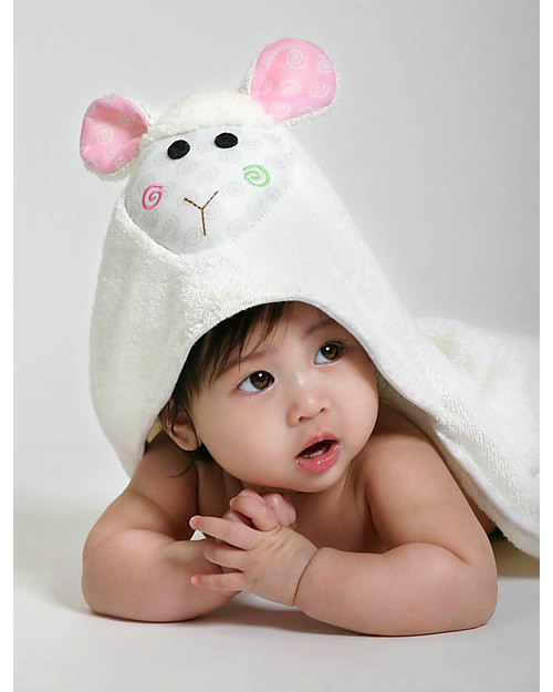 Zoocchini Baby Towel with Hood, Lola the Lamb - 100% cotton Towels And Flannels