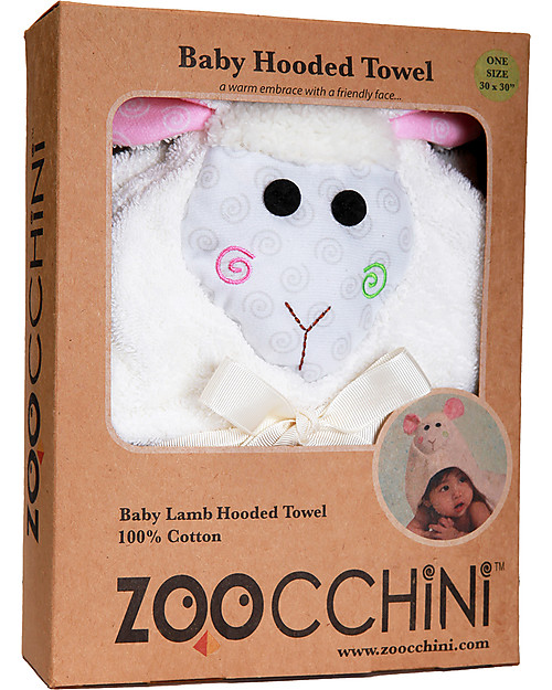Zoocchini Baby Towel with Hood, Lola the Lamb - 100% cotton Towels And Flannels