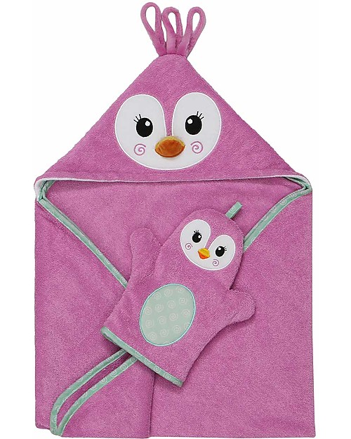 Zoocchini Baby Towel with Hood - Penguin - 100% cotton Towels And Flannels