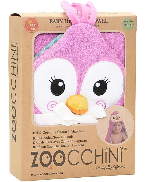 Zoocchini Baby Towel with Hood - Penguin - 100% cotton Towels And Flannels
