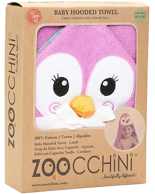 Zoocchini Baby Towel with Hood - Penguin - 100% cotton Towels And Flannels