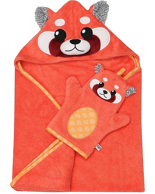 Zoocchini Baby Towel with Hood - Red Panda - 100% cotton Towels And Flannels