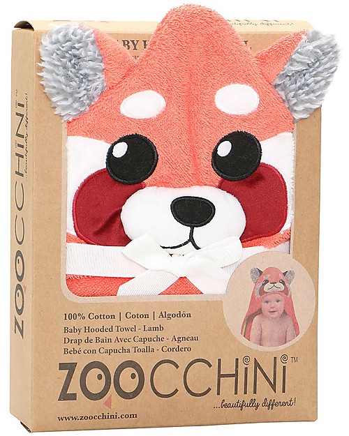 Zoocchini Baby Towel with Hood - Red Panda - 100% cotton Towels And Flannels