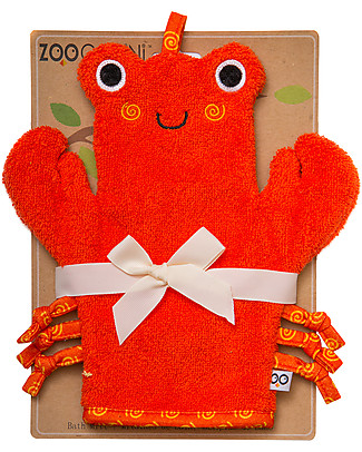 Zoocchini Bath Mitt, Charlie the Crab - 100% cotton Towels And Flannels
