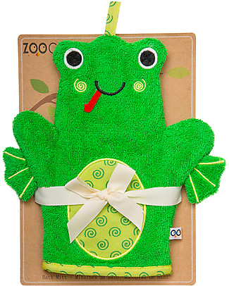 Zoocchini Bath Mitt, Flippy the Frog - 100% cotton Towels And Flannels