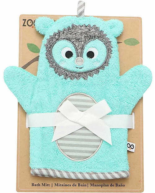 Zoocchini Bath Mitt - Hedgehog - 100% cotton Bath Gloves