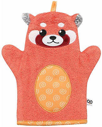 Zoocchini Bath Mitt - Red Panda - 100% cotton Towels And Flannels