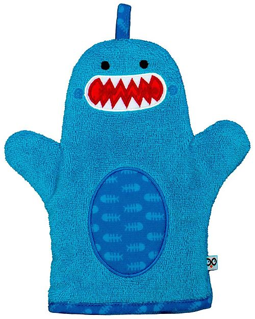 Zoocchini Bath Mitt - Shark - 100% cotton Bath Gloves