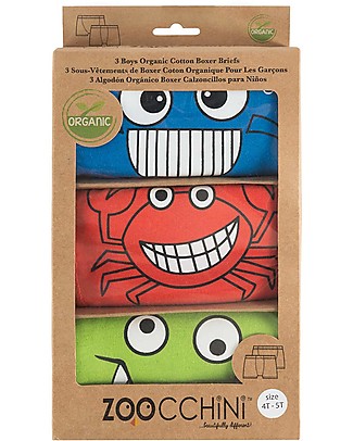 Zoocchini Boy Boxer Set of 3, Cheeky Chompers - 100% organic cotton Training Pants