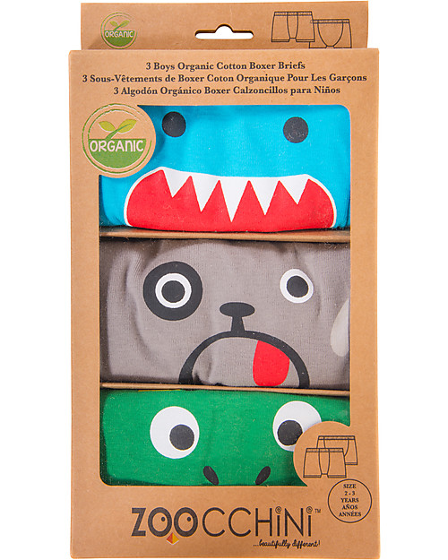 Zoocchini Boy Boxer Set of 3, Monster Mash - 100% organic cotton Briefs