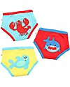 Zoocchini Boys Padded Training Pants - Ocean Pals- Set of 3 - 100% Organic Cotton Briefs