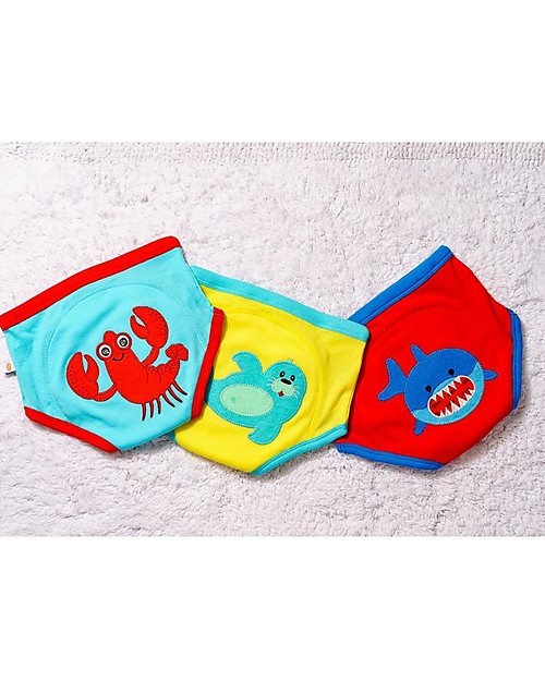 Zoocchini Boys Padded Training Pants - Ocean Pals- Set of 3 - 100% Organic Cotton Briefs