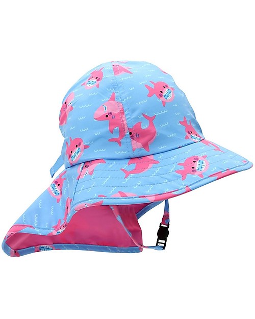 Zoocchini Cape Sun Hat - UPF 50+ - Sophie the Shark Sunhats