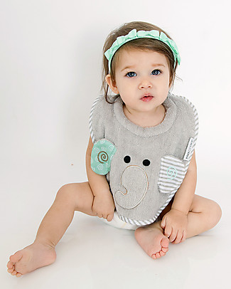 Zoocchini Dribble Bib, Ellie the Elephant - 100% cotton Snap Bibs