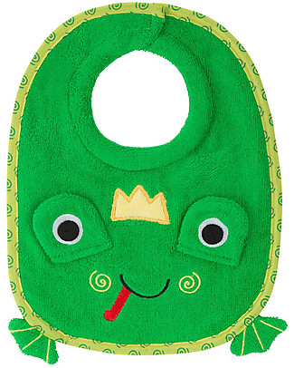 Zoocchini Dribble Bib, Flippy the Frog - 100% cotton Snap Bibs