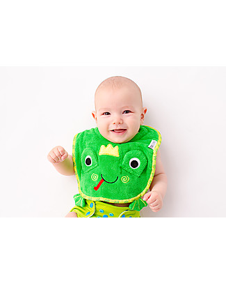 Zoocchini Dribble Bib, Flippy the Frog - 100% cotton Snap Bibs