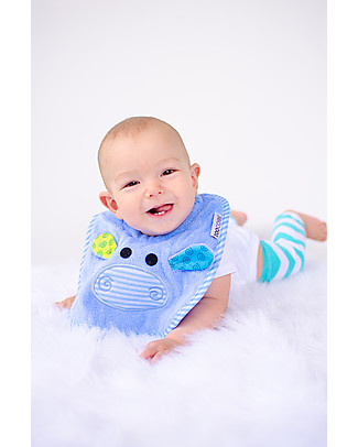 Zoocchini Dribble Bib, Henry the Hippo - 100% cotton Snap Bibs