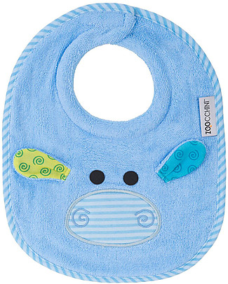 Zoocchini Dribble Bib, Henry the Hippo - 100% cotton Snap Bibs