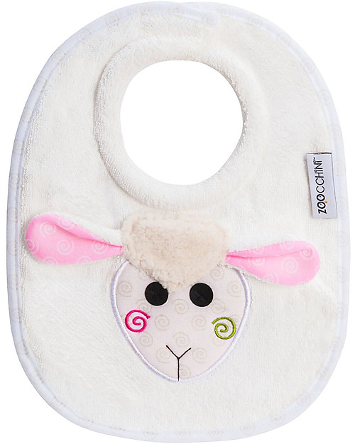Zoocchini Dribble Bib, Lola the Lamb - 100% cotton Snap Bibs