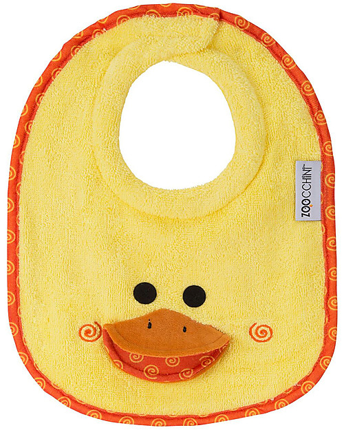 Zoocchini Dribble Bib, Puddles the Duck - 100% cotton Snap Bibs