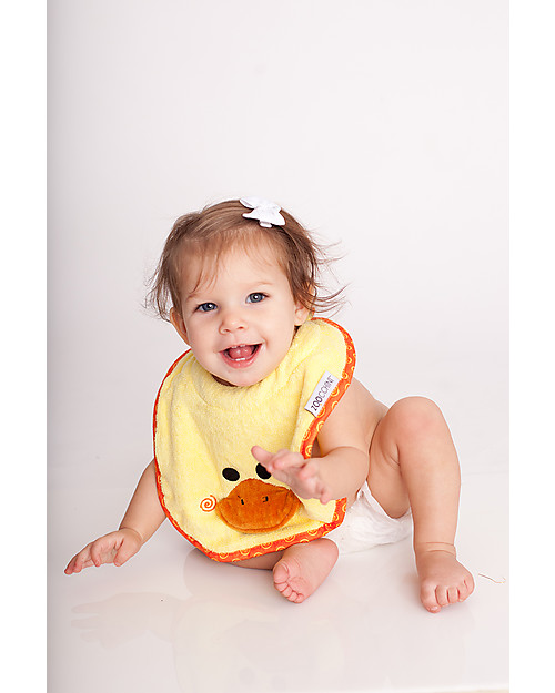 Zoocchini Dribble Bib, Puddles the Duck - 100% cotton Snap Bibs