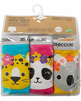 Zoocchini Girls Hipsters Shorts Set of 3 - Flower Power - 100% Organic Cotton Training Pants