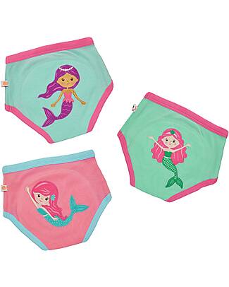Zoocchini Girls Padded Training Pant Set, 3 pieces, Mermaids - 100% organic cotton Briefs